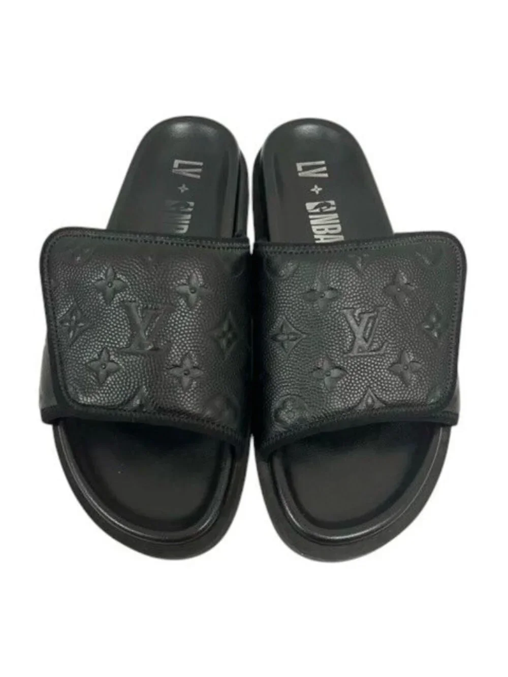 Louis Vuitton Line Mules Monogram Clog Sandals Logo 8 Black